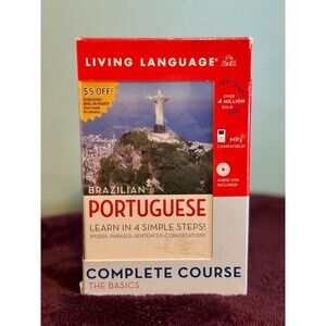 New Unopened Living Language Complete Course Brazilian Portugese CD Boxed Set